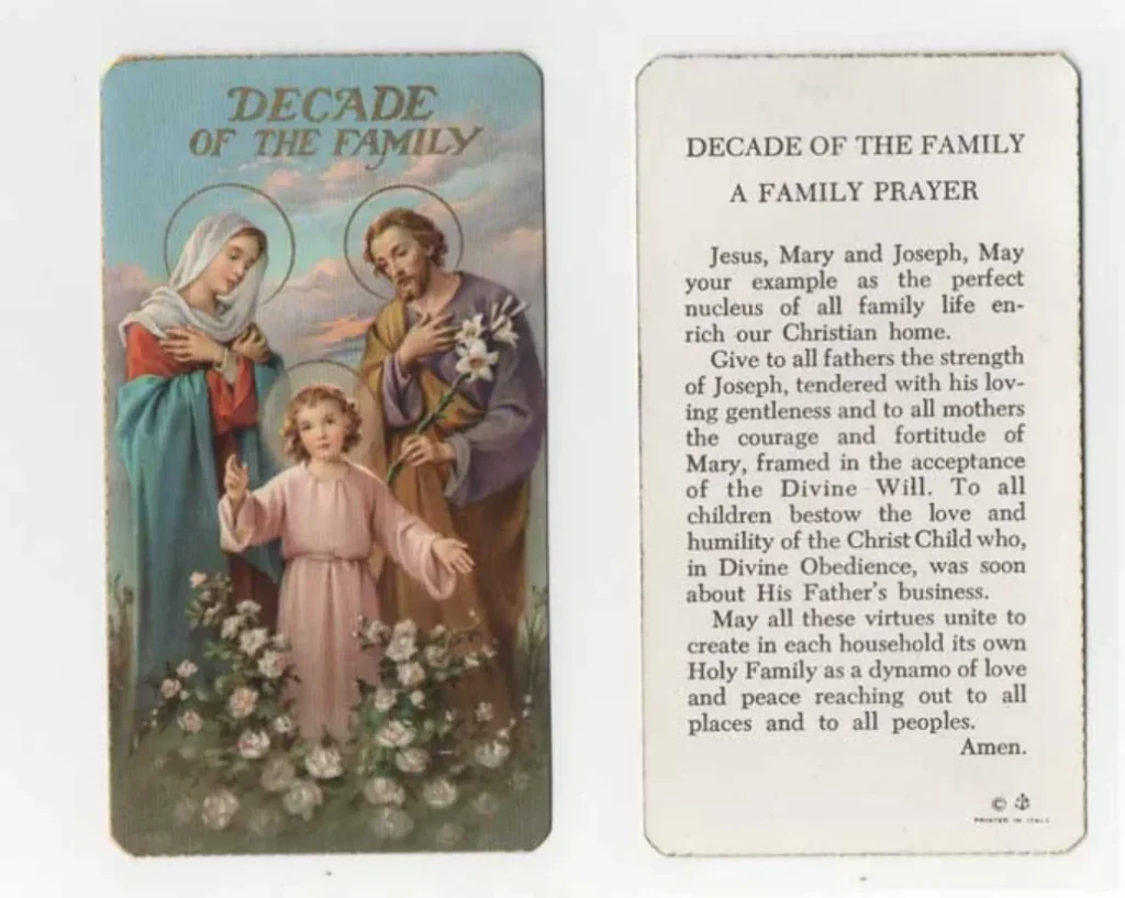 holy cards with prayers